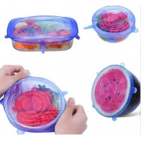 Food Grade Silicone Flexible Silicone Stretch Lids Set Pack Of 6 Silicone Food Cup Bowl Cover