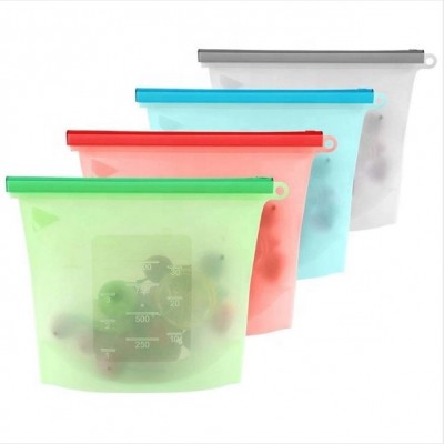 Reusable Silicone Food Storage Cooking Bags with Airtight Zip Seal Colored vacuum Keep Food fresh,Baby Food Prep Sous Vide